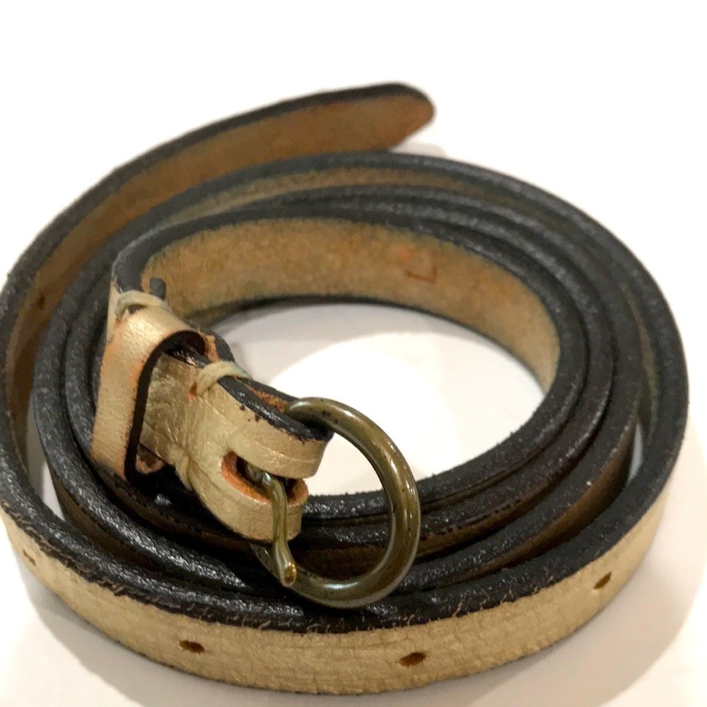 Jcrew half inch gold leather belt size L